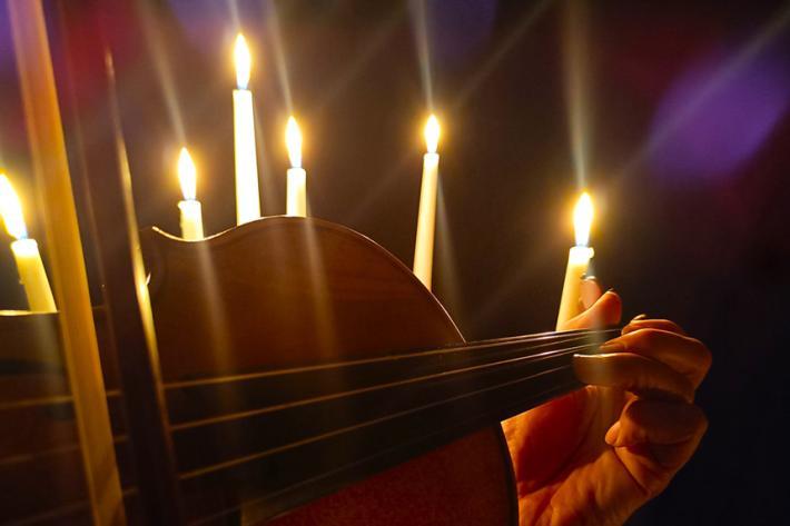 Violin and candles