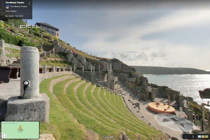 A still of the theatre from The Minack's 360º virtual tour