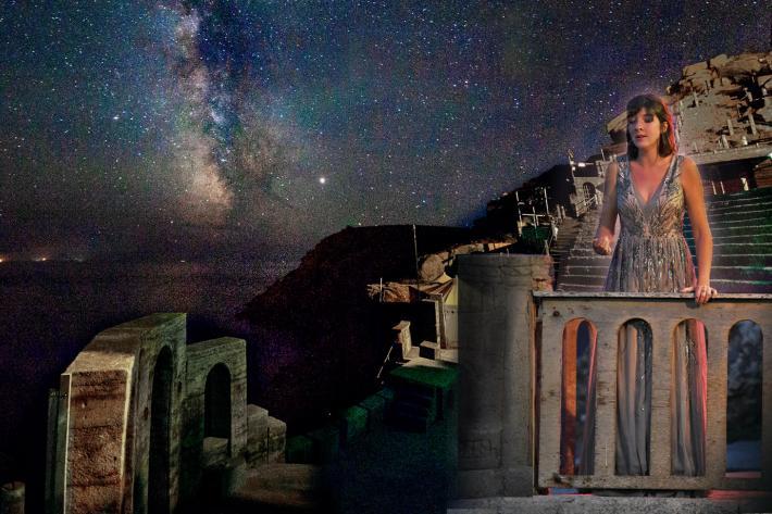 The Milky Way above Minack with an opera singer