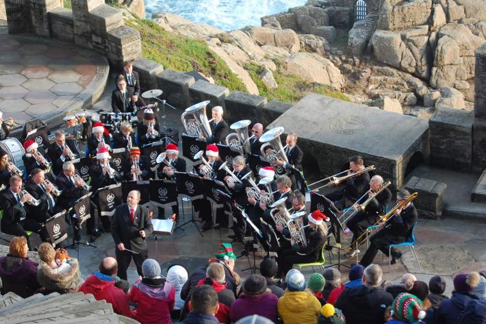 Pendeen Silver Band performing at the Minack